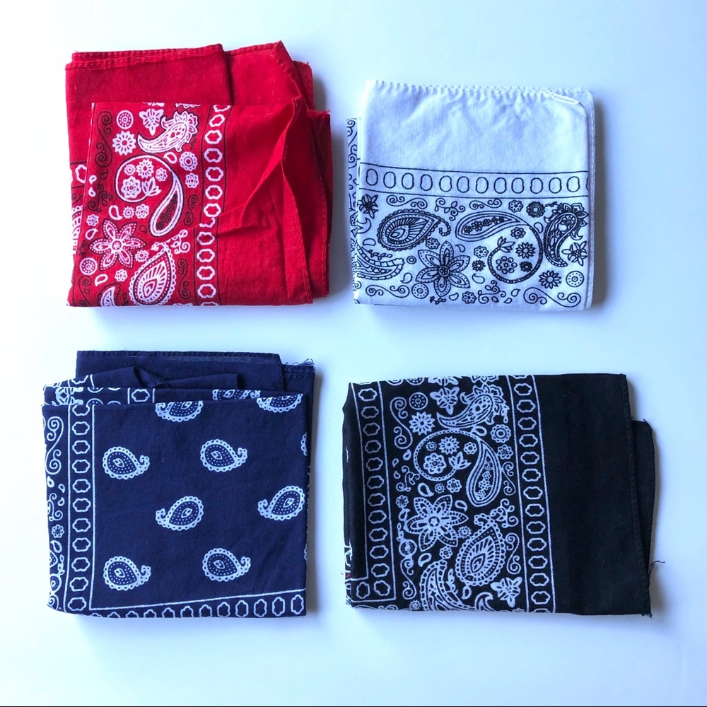 Kaiser 100% Cotton Bandanas Red White Blue Black - Picture 7 of 9